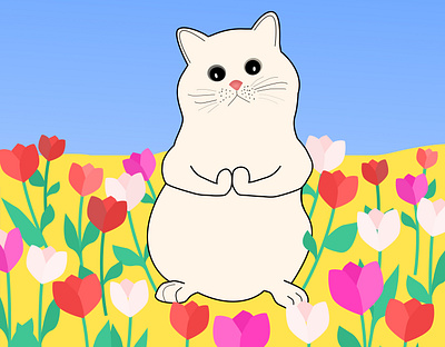 Cute cat. Only love, world peace. Not war in Ukraine. cat cute cat fat cat flowers graphic design illustration cat logo love not war only peace peace peace in ukraine ukraine war ukraine world peace