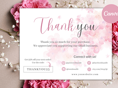 Thank You Card for Canva business card canva template thank you card