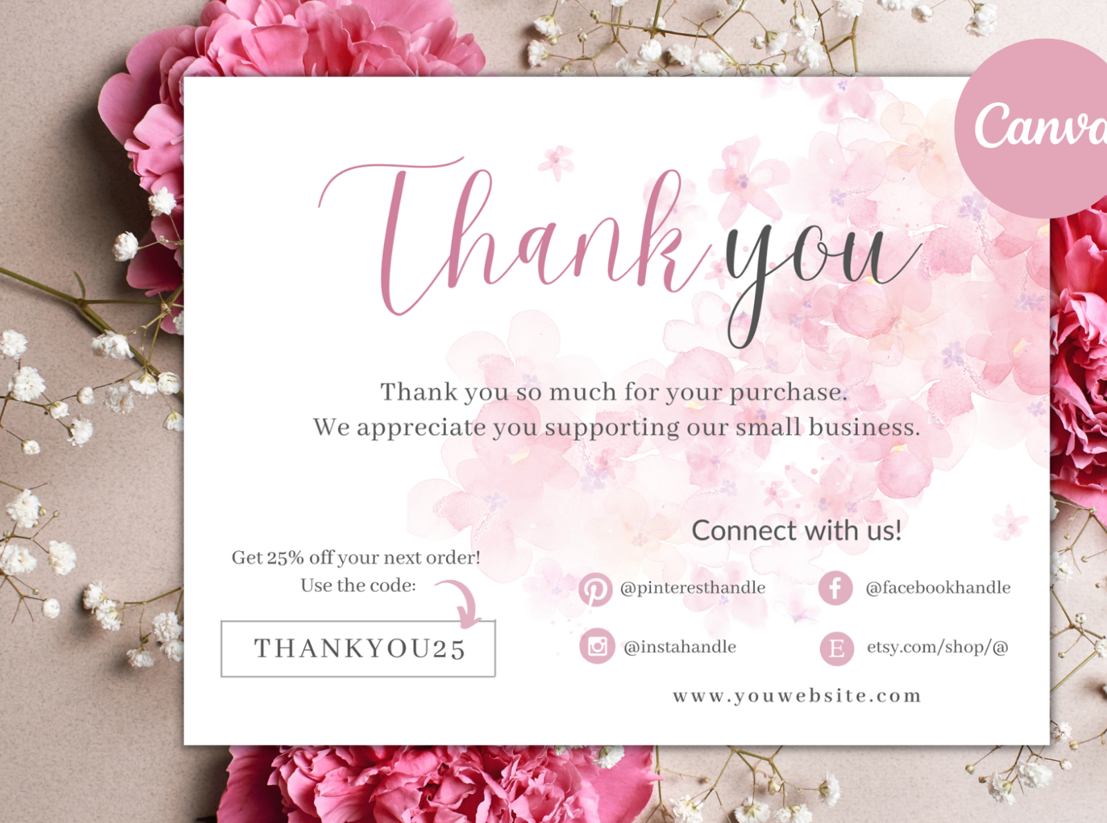 Thank You Card for Canva by Mahboubeh on Dribbble