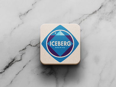 Iceberg Brewing beer branding brewery brewing coaster flat ice iceberg illustration logo star vector water