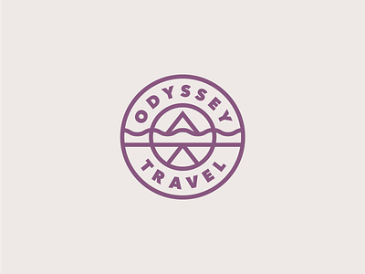 Odyssey Travel abstract adventure branding illustrator line art logo pictogram stamp travel vector