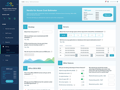 NAP Dashboard dashboard ui