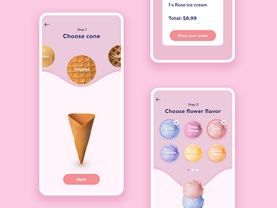 Ice Cream App animation product design ui