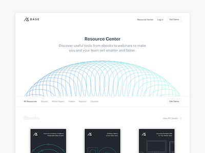 Base Resource Center crm ebooks landing page resource center web design