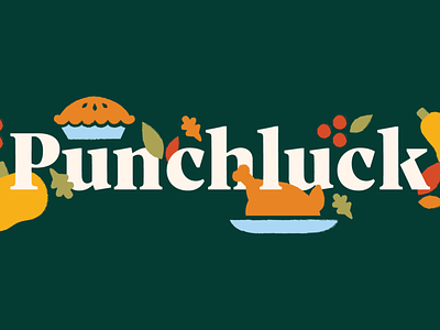 PunchLuck autumn design fall illustration potluck thanksgiving typography