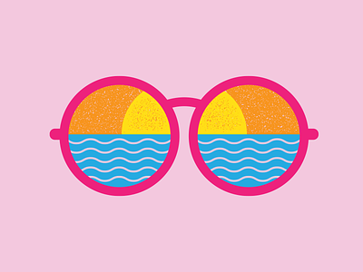 eyes on summer beach beachvibes graphicdesign illustration ocean summer sunglasses sunset