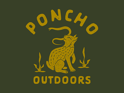 Poncho Outdoors - Apparel Design animalillustration appareldesign bobcat branding graphicdesign illustration lifestylebrand outdoors texas