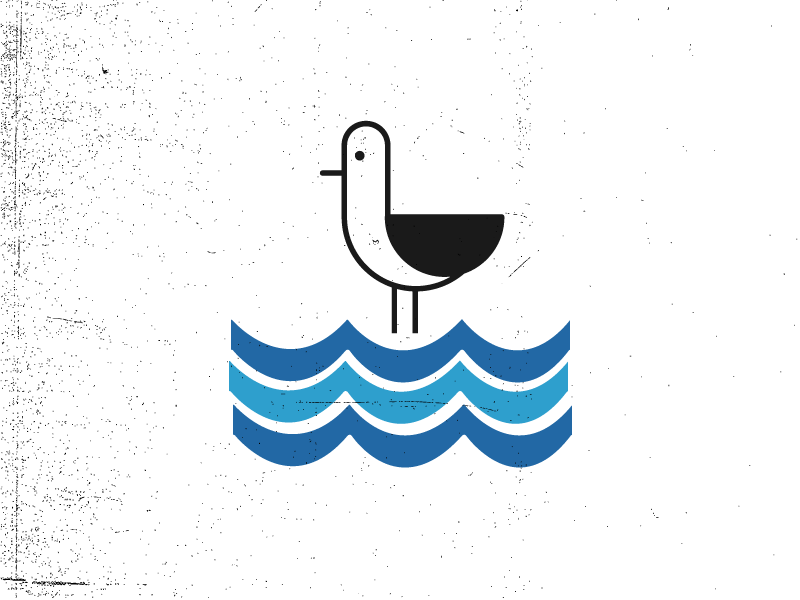 Little Seabird floating by animation bird design gif illustration ocean