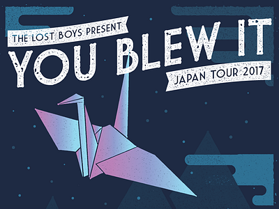 You blew It - japan tour 2017 emo gigposter illustration japan origami punk tourposter youblewit