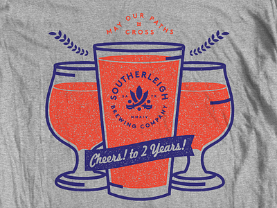 Southerleigh Brewing - 2 year anniversary shirts brewery graphicdesign illustration sanantonio southerleigh