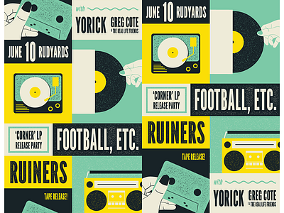 Football, Etc. - Album Release poster design gigposters illustration midcentury minimalism patterns