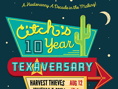 Citch 10 Year Texaversary Poster atx atxmusic gigposter illustration posterart