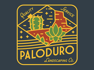 PaloDuro Landscaping Co. - Patch branding cactus embroidery illustration landscapes patchs
