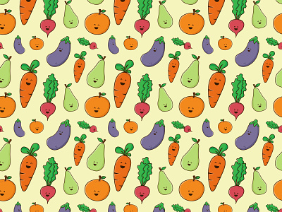 Eat your fruits & veggies illustrator pattern pattern design vector