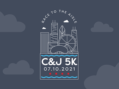 C&J 5K Chicago t-shirt design chicago runner shirtdesign vector