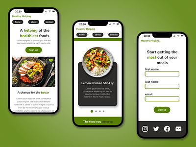 Healthy Helping | Meal Ordering App Concept app design ui