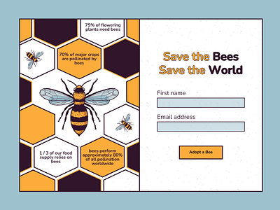 Save the Bees! 001 dailyui design ui