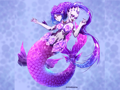 Character Design Contest - Sea Monster anime animegirl character design design digital art fullbody games illustration mermaid