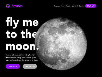 Daily UI 003: Landing Page daily daily ui landing landing page moon space travel ui web web design