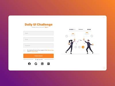 Daily UI Challenge 001 (Sign Up) dailyui design graphic design typography ui uiux ux web design
