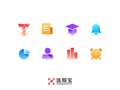 Gubao Icon color design，color，pic，china graphics icon illustration logo ui