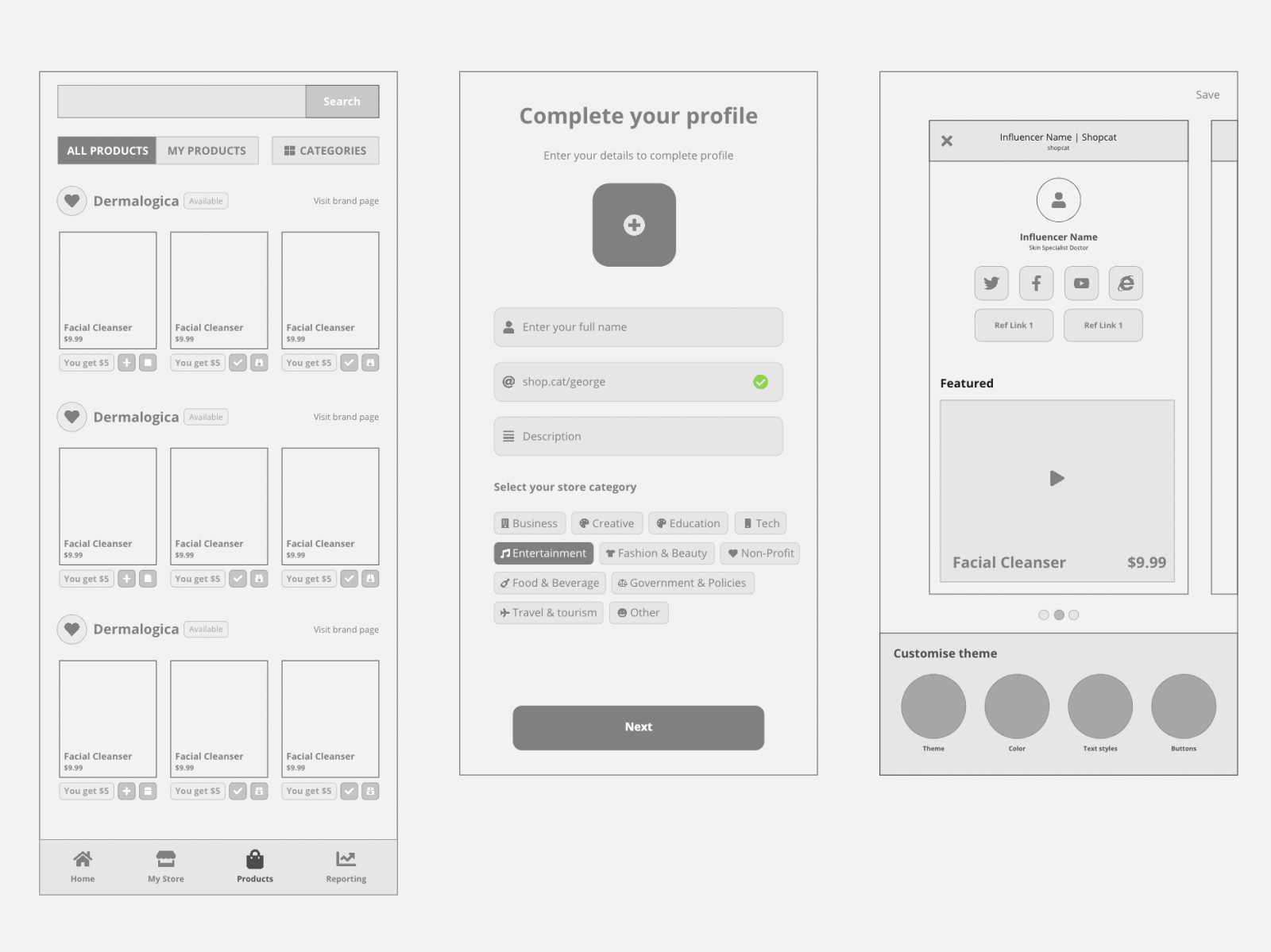 Wireframe Dashboard and Complete your profile by Shoaib ur Rehman Khan ...