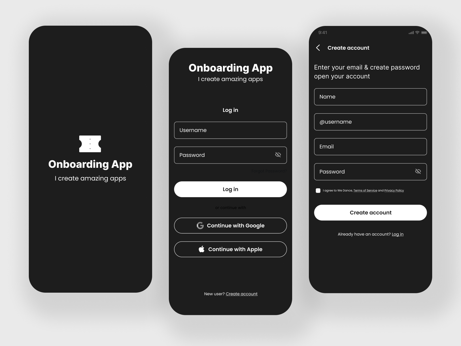 Modern and Engaging Mobile Onboarding in a Dark Theme by Shoaib ur ...