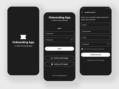 Modern and Engaging Mobile Onboarding in a Dark Theme appdesign apponboarding darktheme designinspiration engagingui mobileapp mobileappdesign mobileui modernui onbaording uiinspiration userflow userinterface userjourney uxdesign websitedesign websiteonboarding