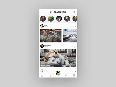 Photobunch Social Media Dashboard app dashboard design landing minimal app minimalist design mobile app mobileapp mobileappdesign social media