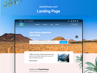 Tour & Travel Landing Page landing page travel agency ui ux