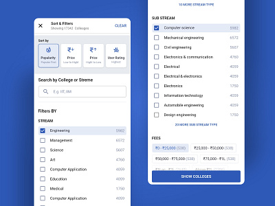 Shorts & Filter Design app design filter ui ui ux