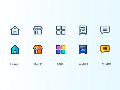 Money91 - App Menu Icons design icons iconset identity ui ux