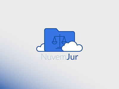 NuvemJur logo blue cloud folder lawyer logo
