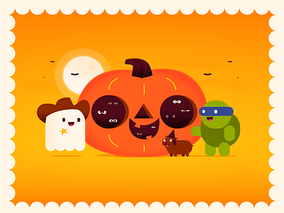 A Halloween Contest dog ghost illustration vector