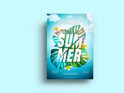 Creative Summer Party Poster business flyer design business flyer template corporate branding illustration pool party summer bash