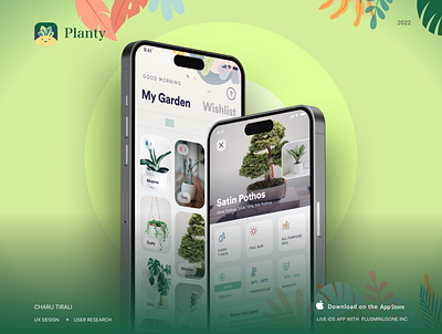 Planty Plant Care App app design graphic design interaction design ios app mobile app mobile app design plant app ui user experience ux ux design