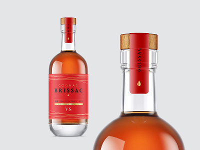 Brissac Cognac alcohol amsterdam bottle branding brissac cognac design drink gold illustration logo packaging red spirit vs
