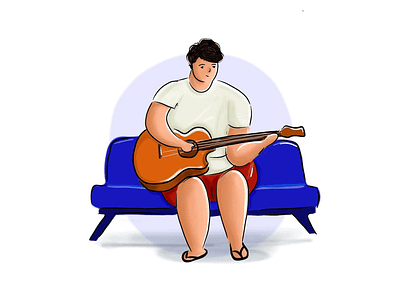 Hobby character design doodle guitar illustration illustrator mobile music musician play sketch travel