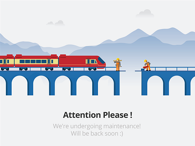 Error page 404 app bridge error error page illustration landscape mountains train trains app ui ux