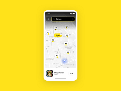 Mood Mobile App food map pin ramen search
