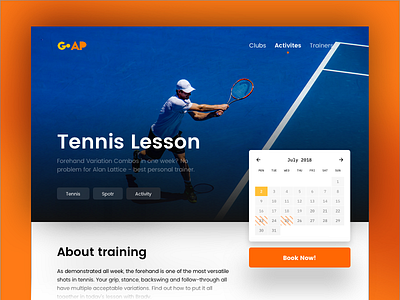 🎾 Tennis Lesson Booking activity booking calendar card lesson product sport