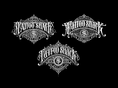 Tattoo shack logo concepts branding custom lettering handlettering identity lettering logo logotype sketch typography vintage