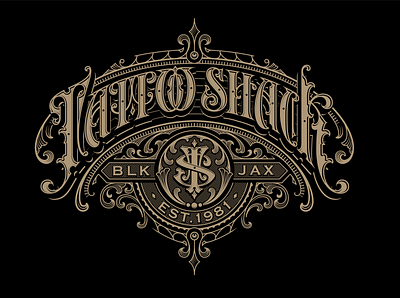 Tattoo Shack vector work branding custom lettering design handlettering lettering logo logotype typography victorkevruh vintage