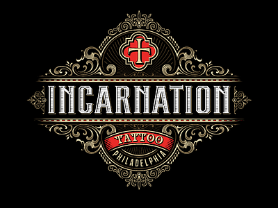 Incarnation tattoo custom lettering handlettering identity lettering logo logotype typography vector victorkevruh vintage