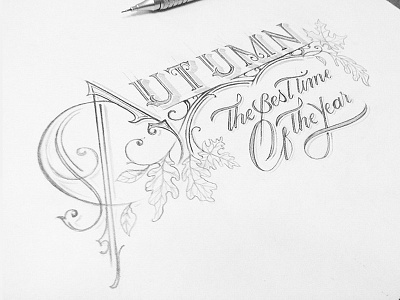 Autumn sketch handlettering lettering