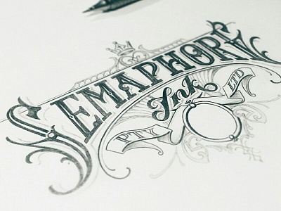 Semaphore Ink sketch handlettering lettering logotype sketch typography