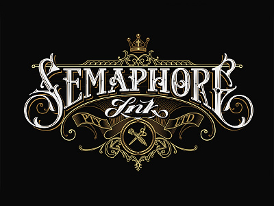 Semaphore Ink Logo handlettering lettering logotype typography