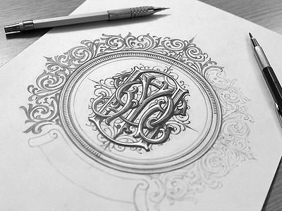 OMD monogram sketch handlettering lettering logotype monogram typography