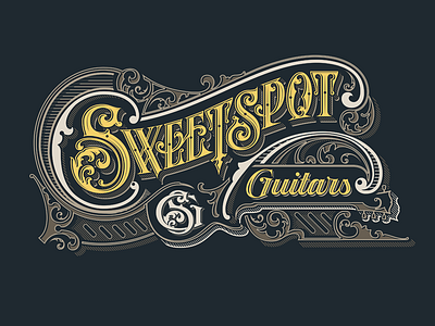 Sweet Spot guitars caligraphy handlettering lettering logo logotype sketch typography vintage