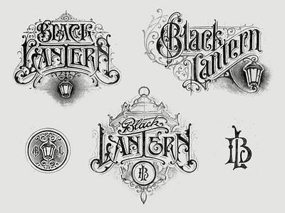 Black Lantern concepts caligraphy handlettering lettering logo logotype typography vector vintage